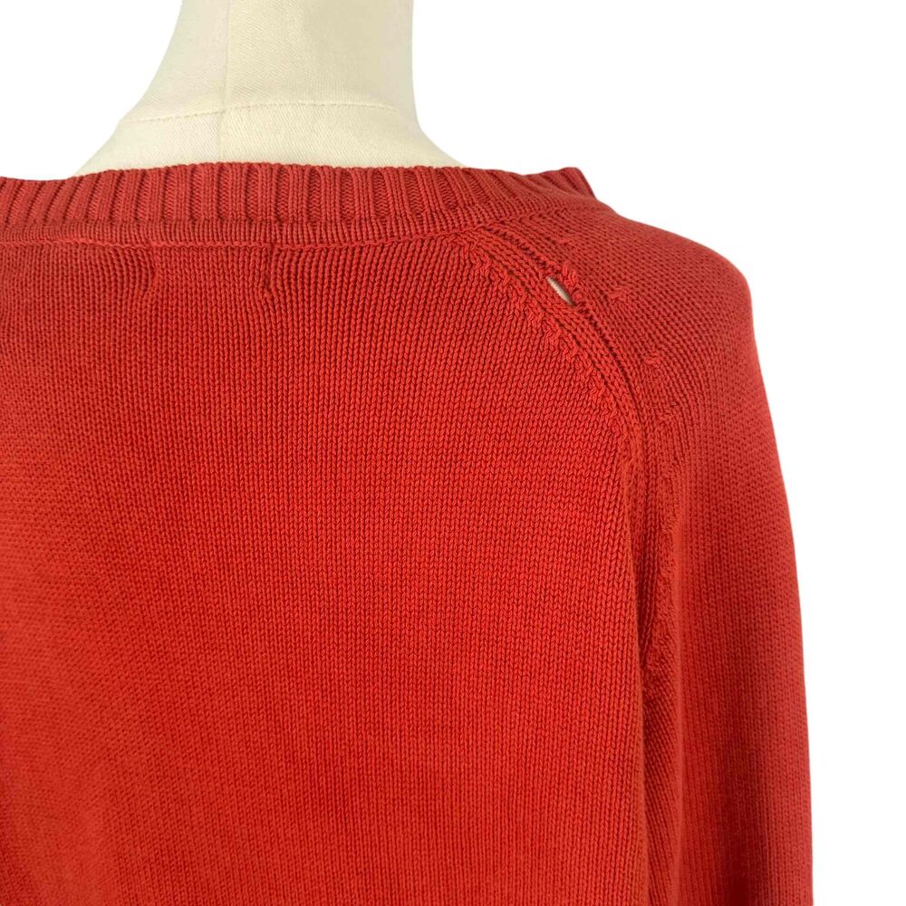 Saint Johns Bay Burnt Rust Orange Oversized Pullover Fall Sweater Earthy Boho XL - Picture 7 of 16